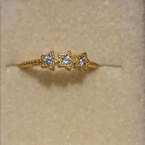 Pandora Gold Star Ring with CZ Accents 925 size 7